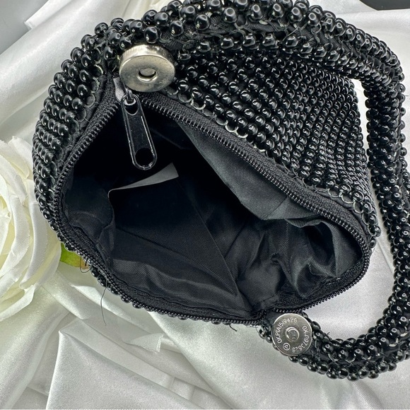 Chic Black Beaded Clutch - Picture 3 of 7